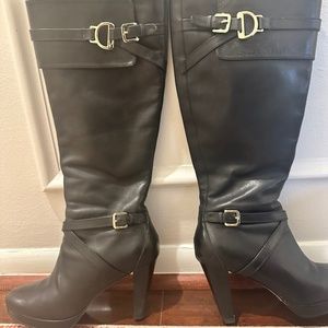 Cole Haan Nike Air Heeled Poppy black leather boots
